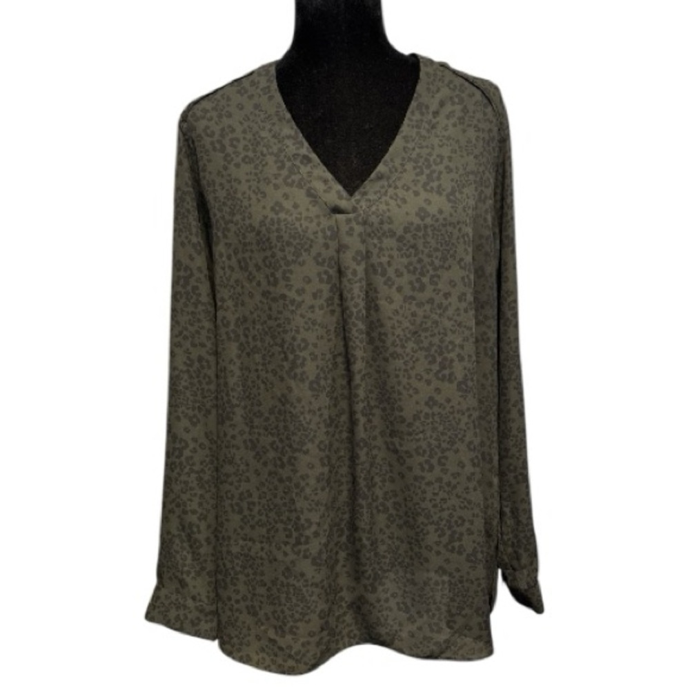 Denver Hayes Leopard Print Long Sleeve Top